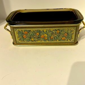 Pyrex Glass Baking Dish with Carrier #213 Smoke Glass